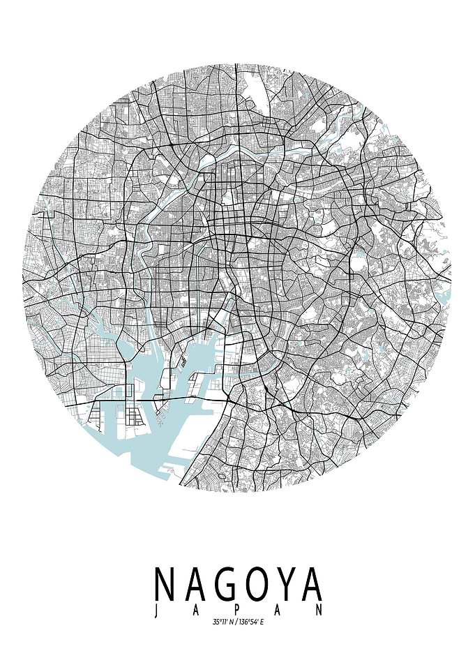 Nagoya City Map Circle