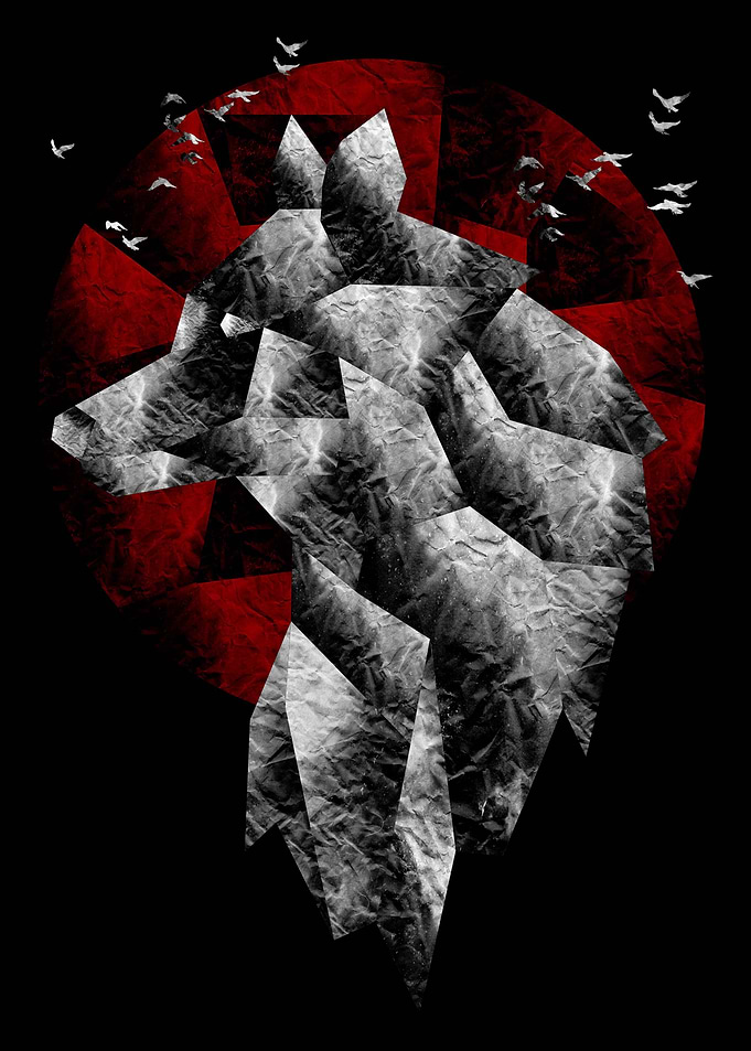 Origami wolf