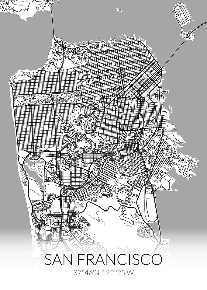 San Francisco Map White