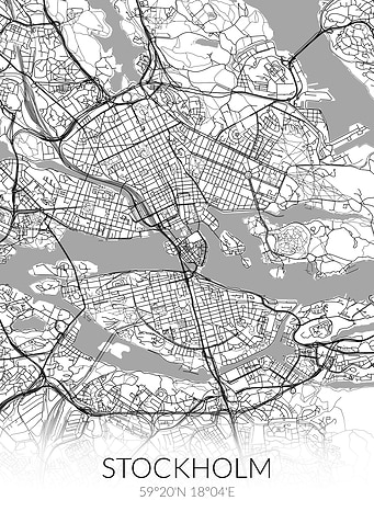 Stockholm City Map White