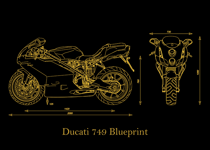 Ducati 749 Blueprint gold