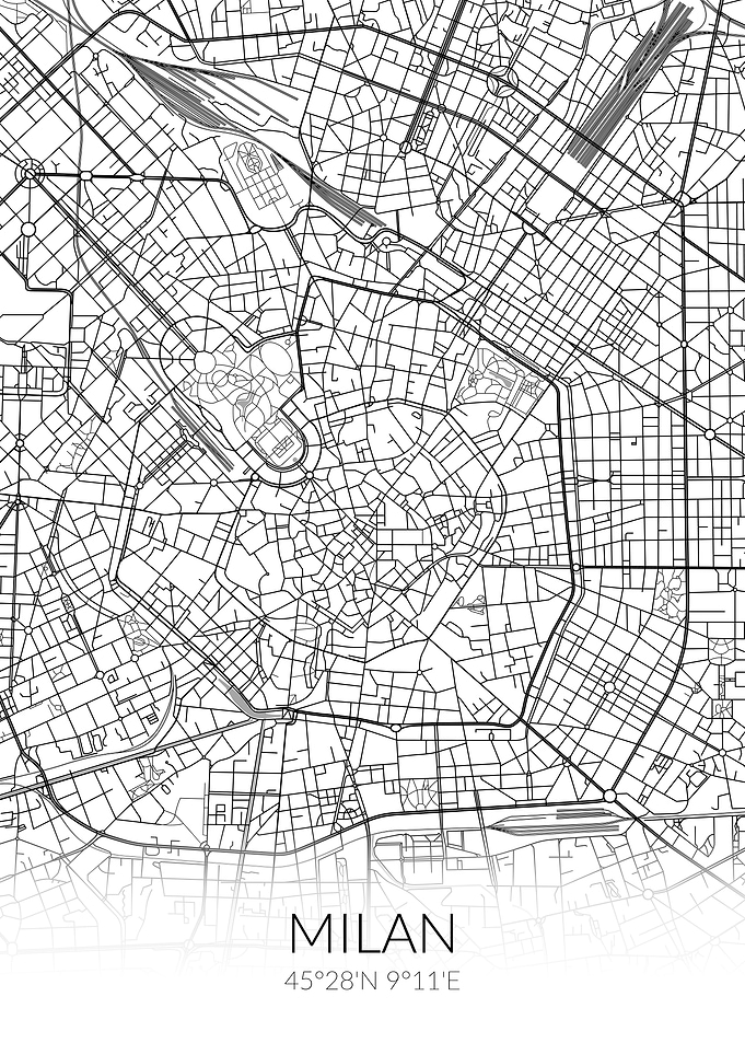 Milan City Map White