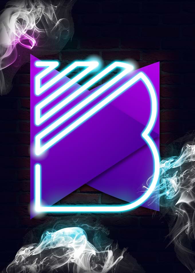 Neon Sign Alphabet B