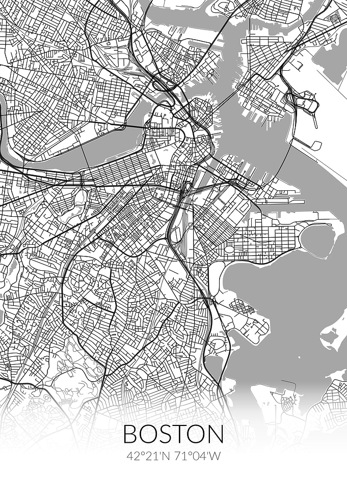 Boston City Map White