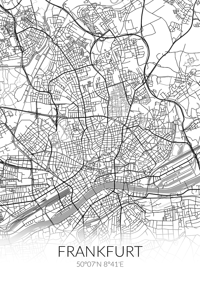 Frankfurt City Map White