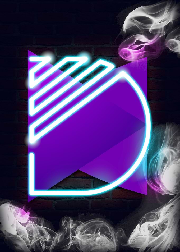 Neon Sign Alphabet D
