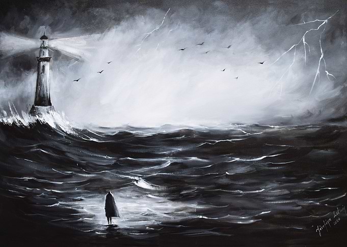 LIGHTHOUSE SEA darkness