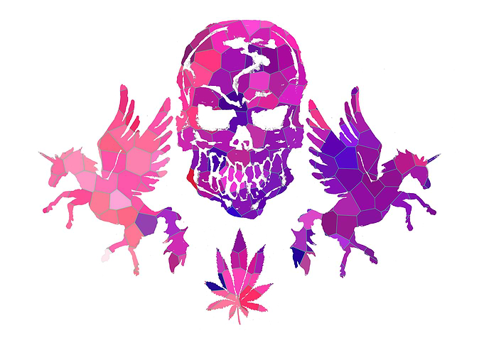 Pink Mosaic Skull Unicorns