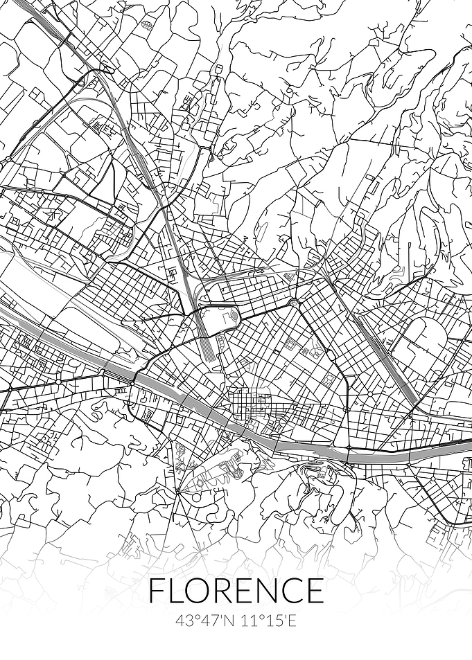 Florence City Map White