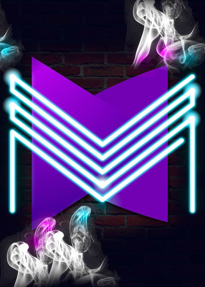 Neon Sign Alphabet M