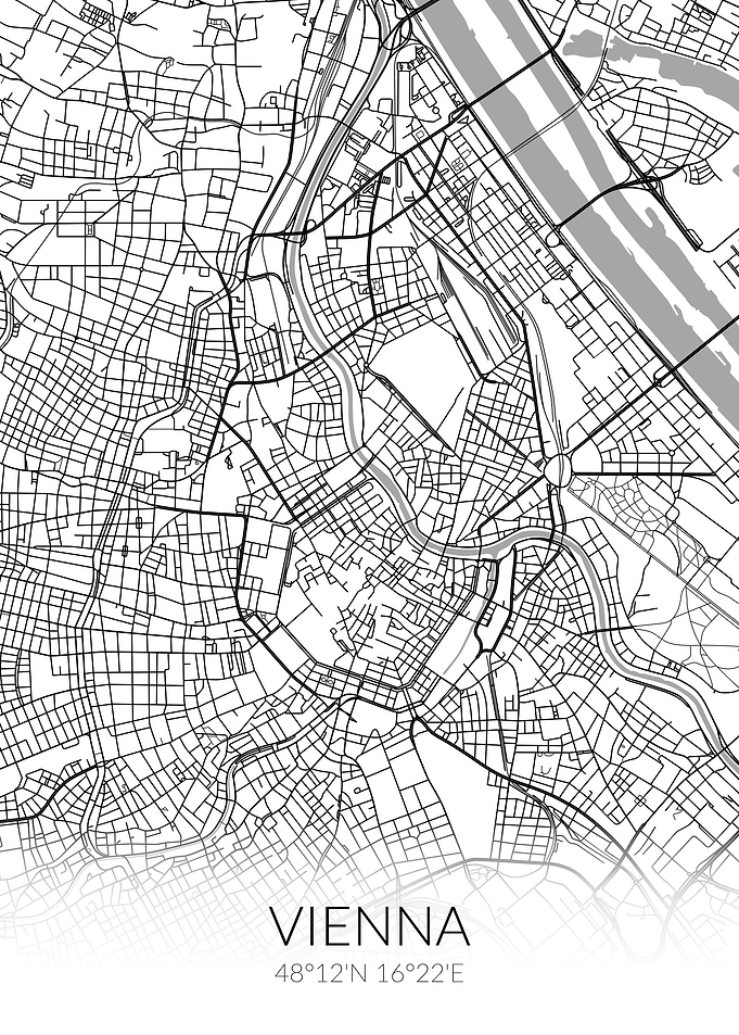 Vienna City Map White