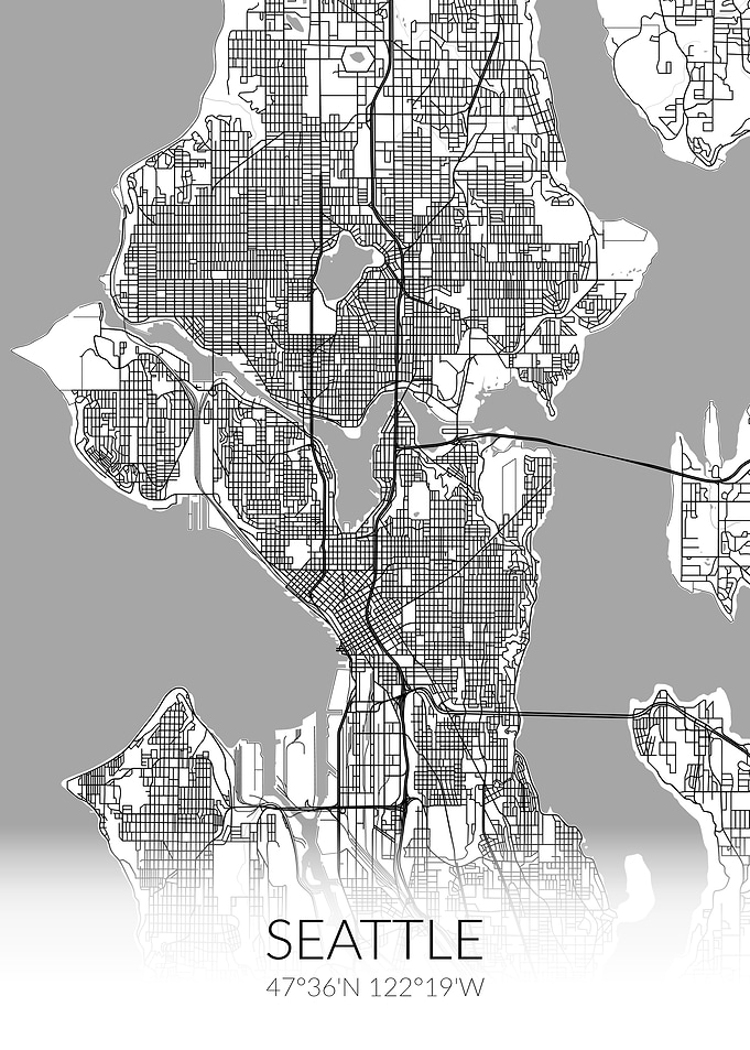 Seattle City Map White