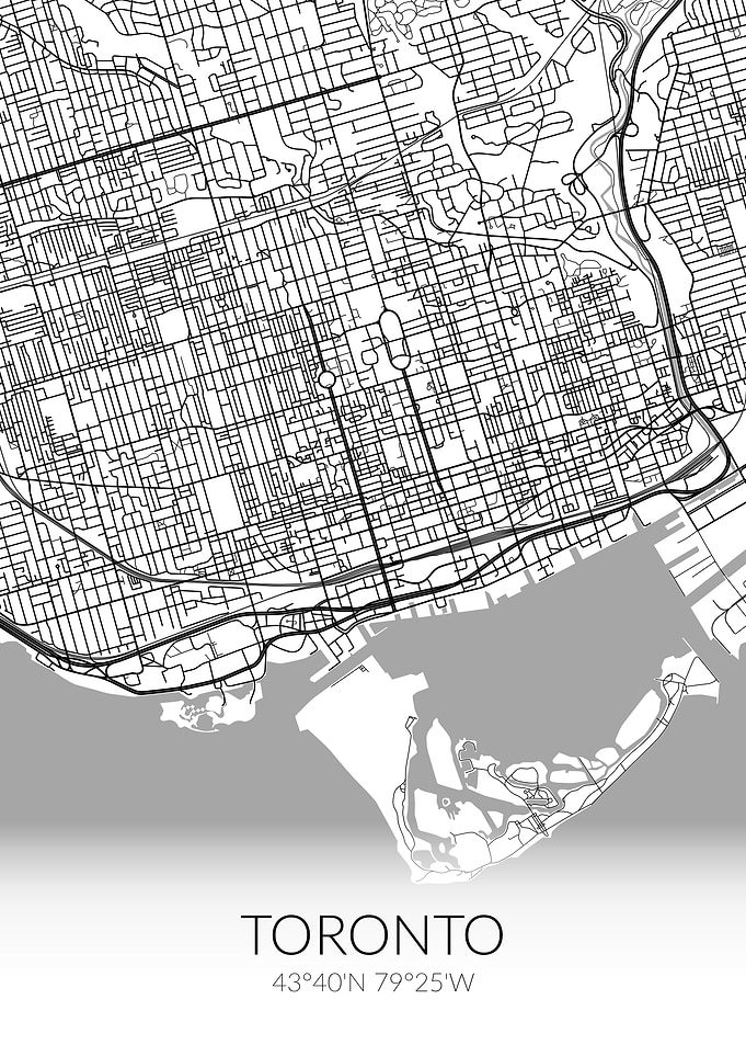 Toronto City Map White