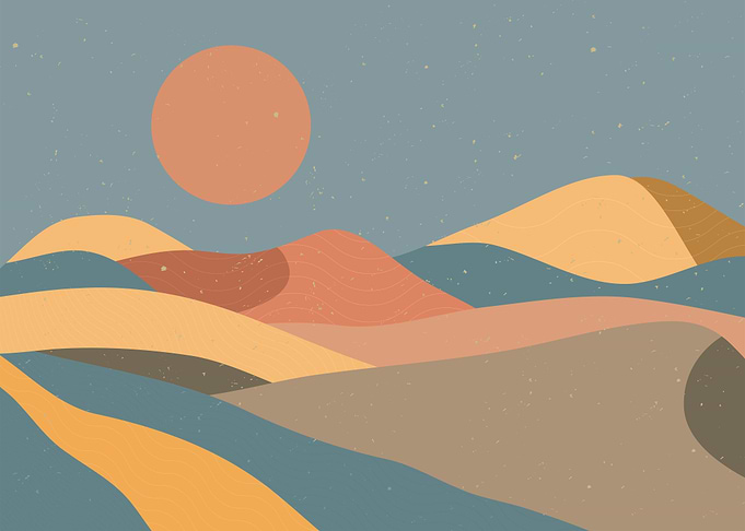 Lonely Sun on Desert