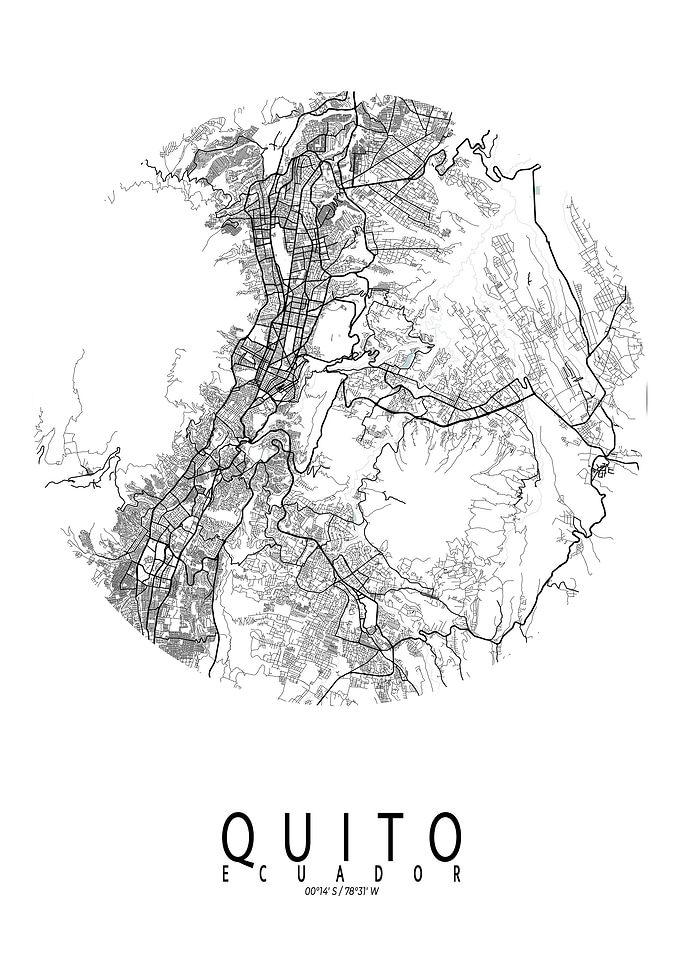 Quito City Map Circle