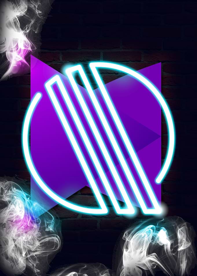 Neon Sign Alphabet Q