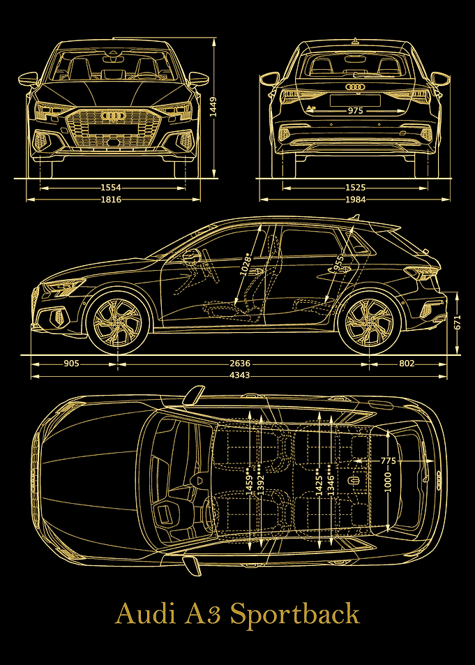 Audi A3 2020 gold