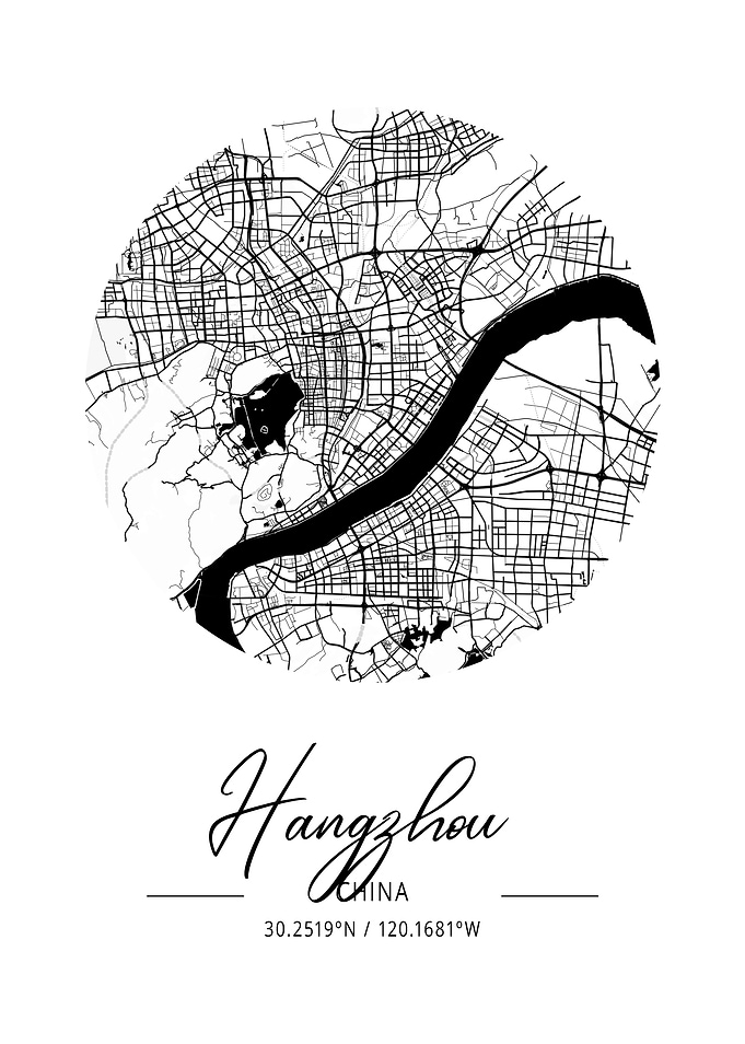 Hangzhou Area City Map