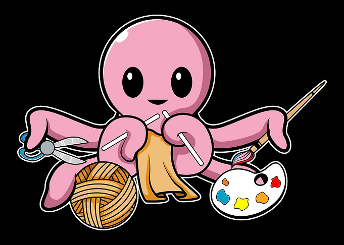 Octopus Drawing Knitting P