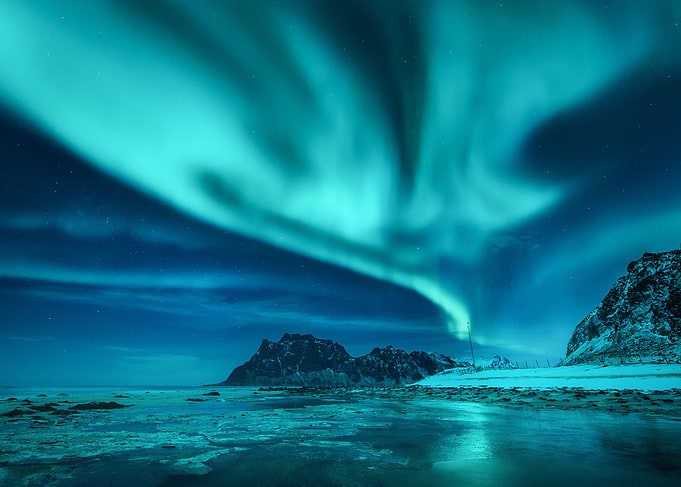 Aurora Borealis landscape