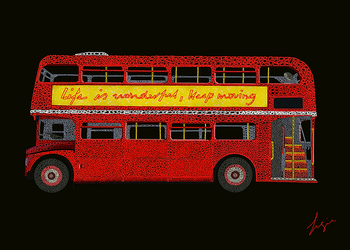 London Bus on Mosaic