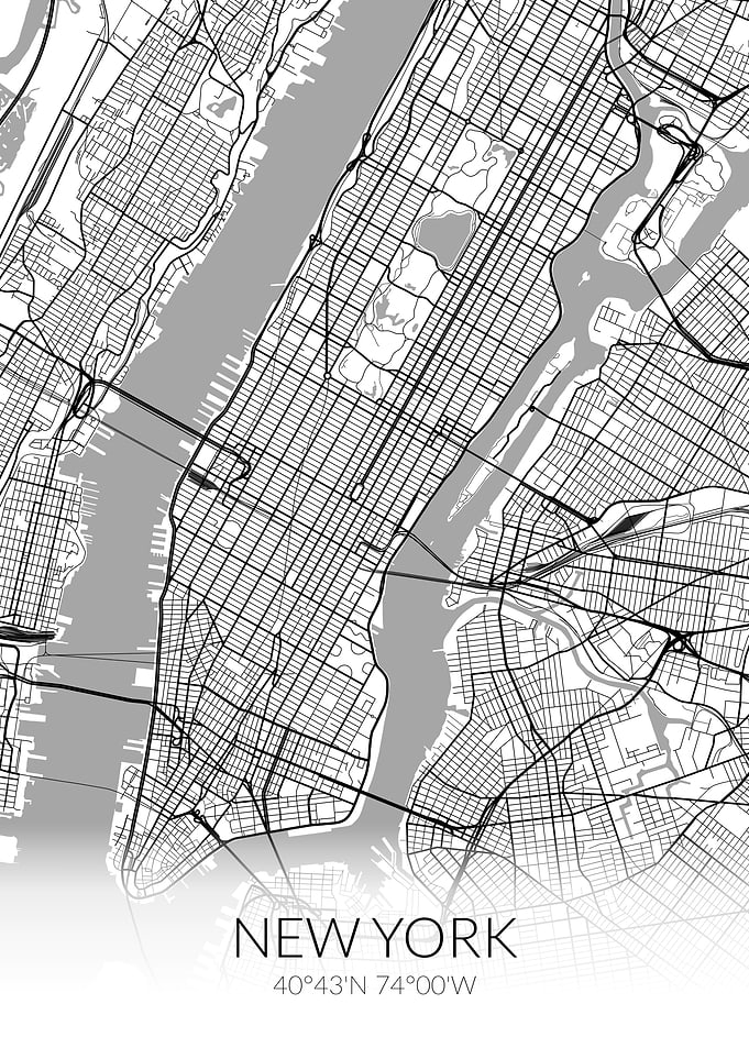 New York City Map White