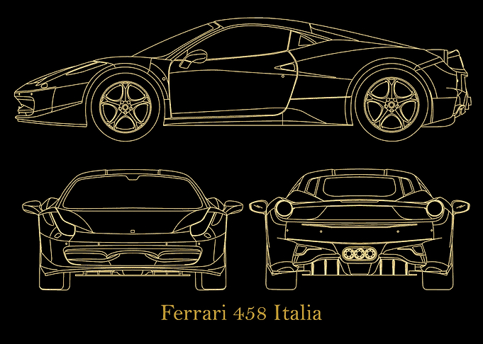 Ferrari 458 Italia gold