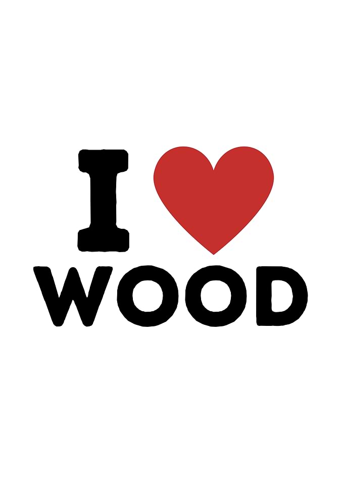 I Love Wood Simple Heart