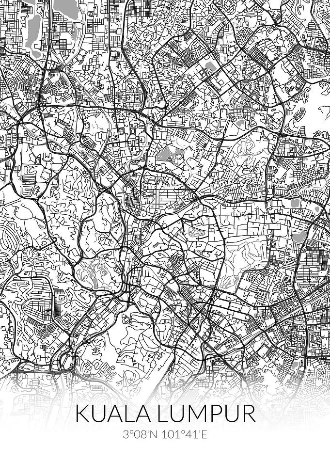 Kuala Lumpur Map White