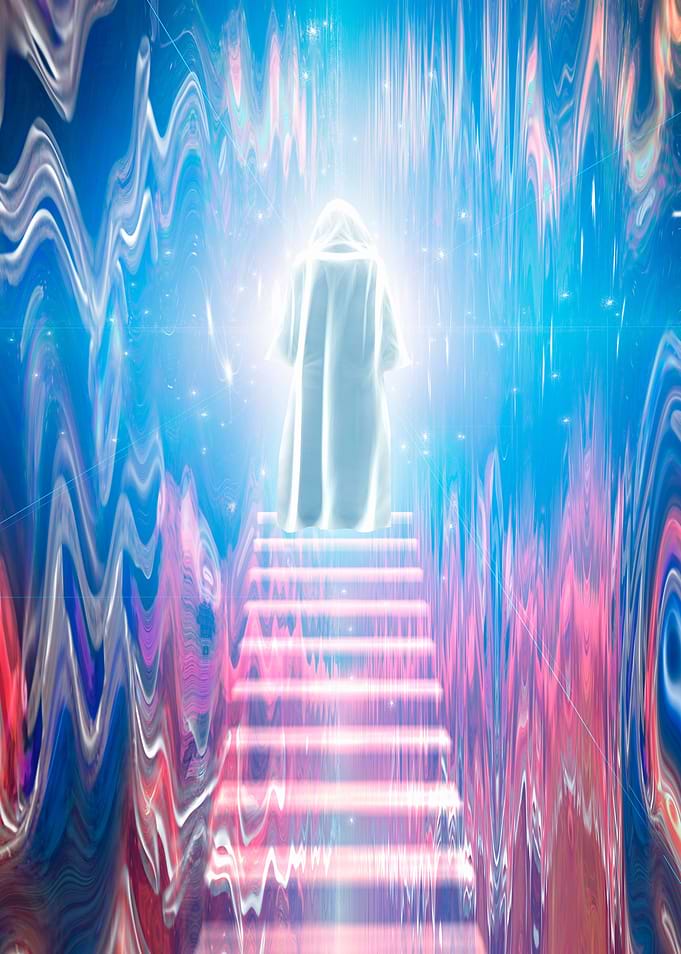 Stairs in fantasy space