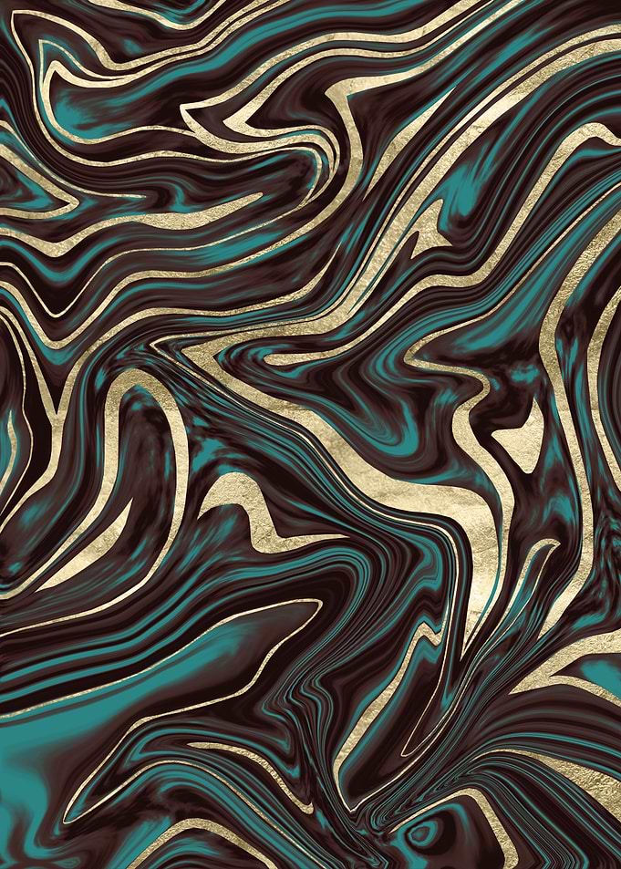 Turquoise Gold Marble 1