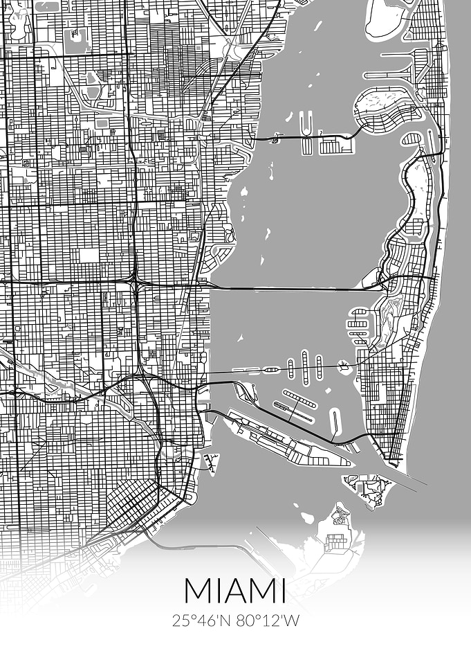 Miami City Map White