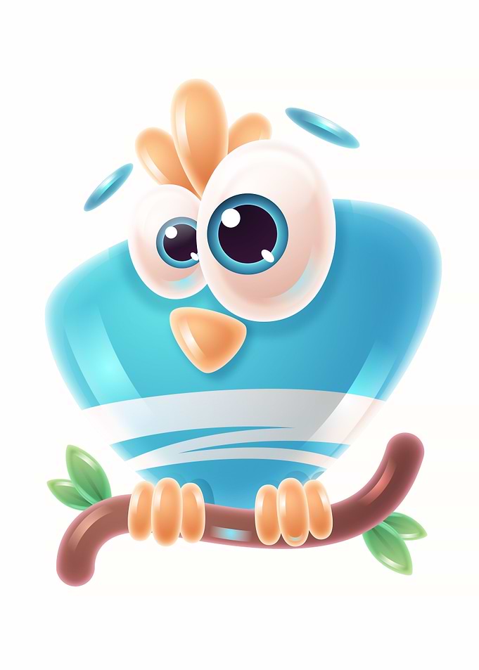 Cute realistic bird