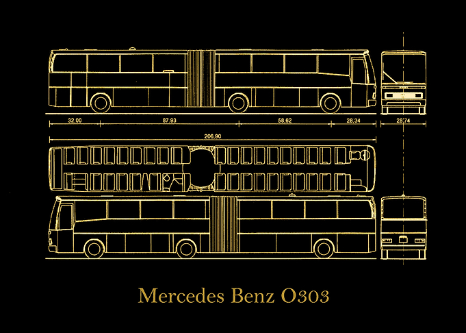 Mercedes Benz O303 gold