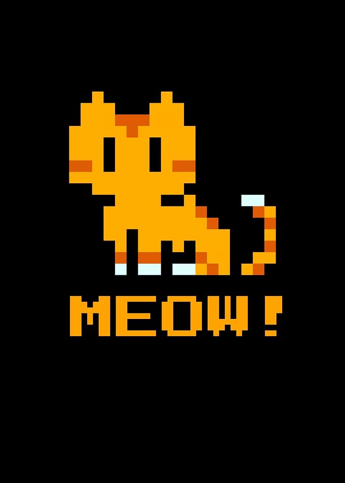 Pixel Cat Gamer Retro Gift