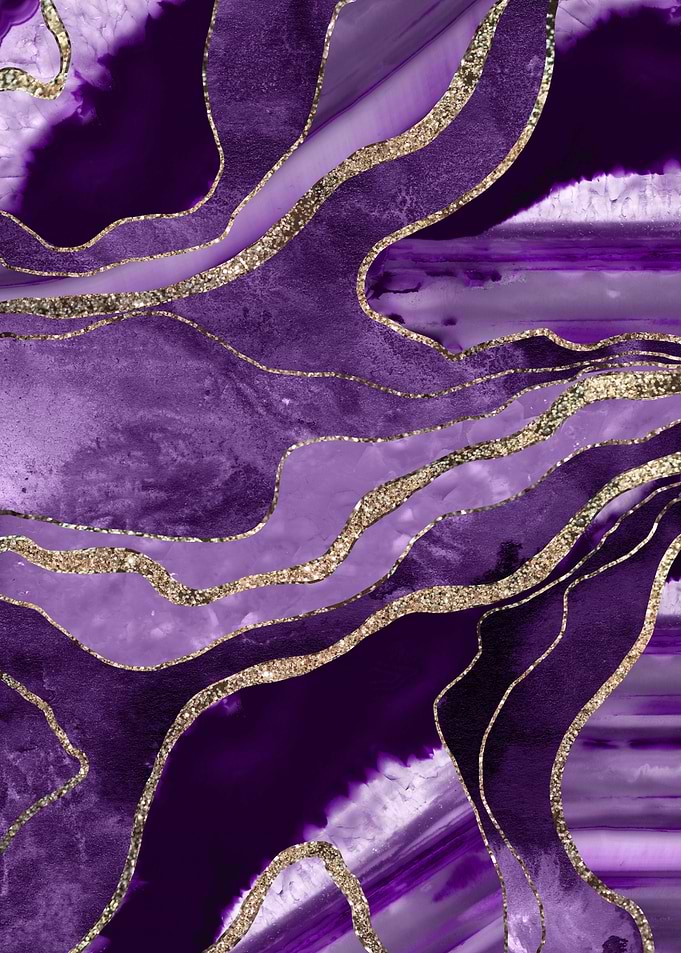 Purple Marble Agate Gold 1
