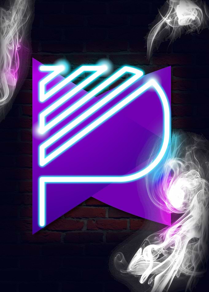 Neon Sign Alphabet P