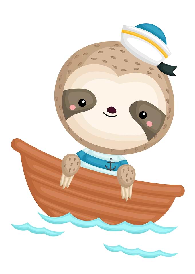 cute sloth in a sailor