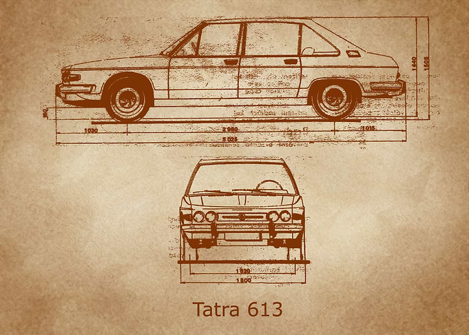 Tatra 613 Blueprint old