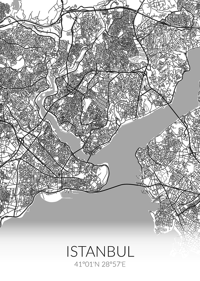 Istanbul City Map White
