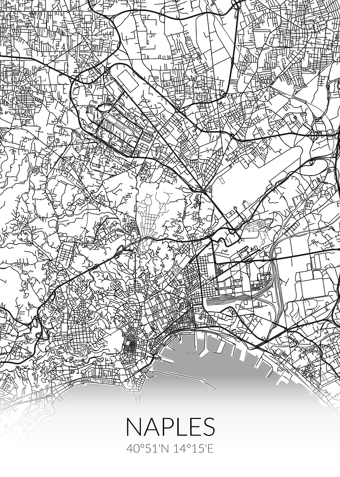 Naples City Map White