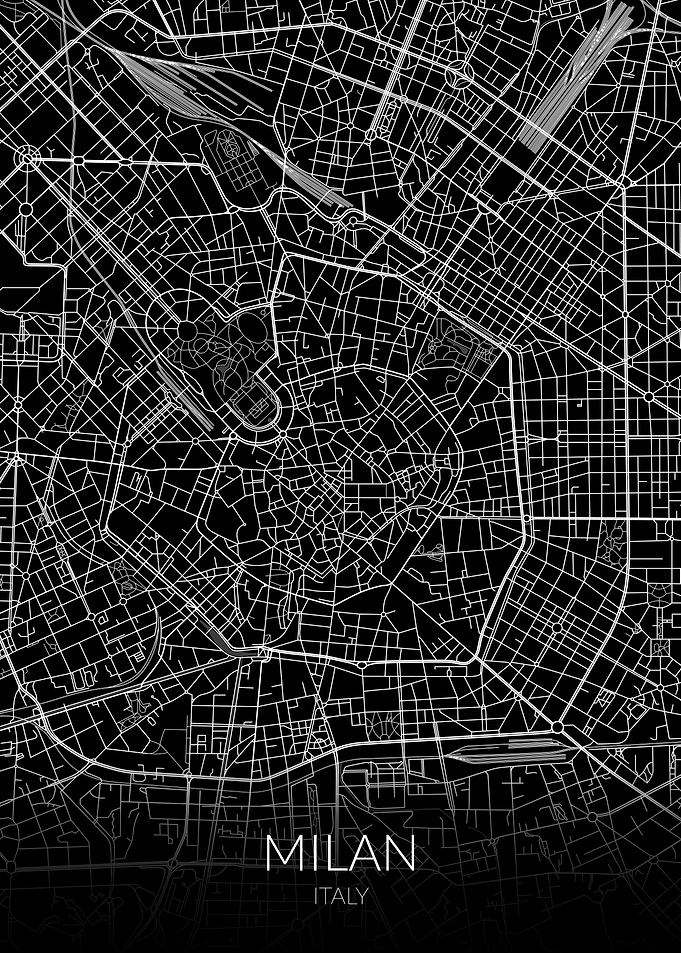 Milan Map Black