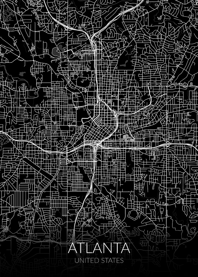 Atlanta Map Black