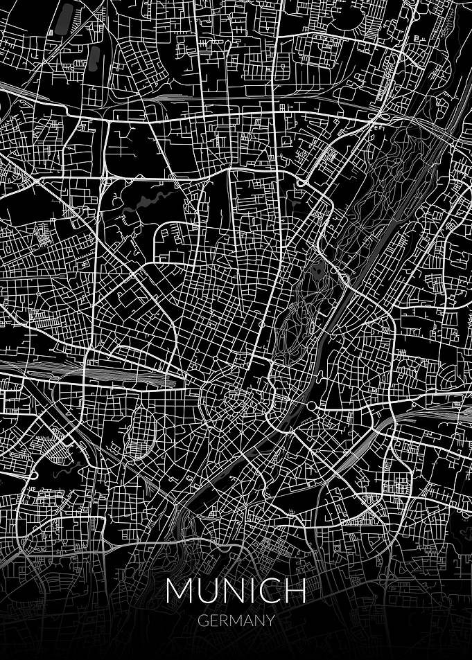 Munich Map Black