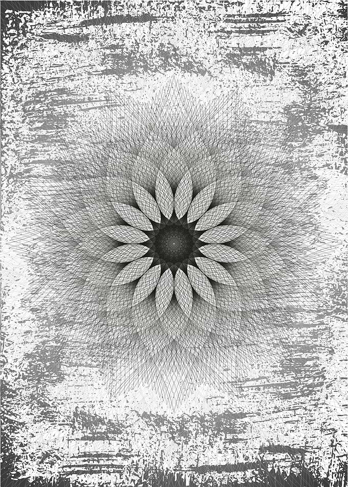Black and White mandala of