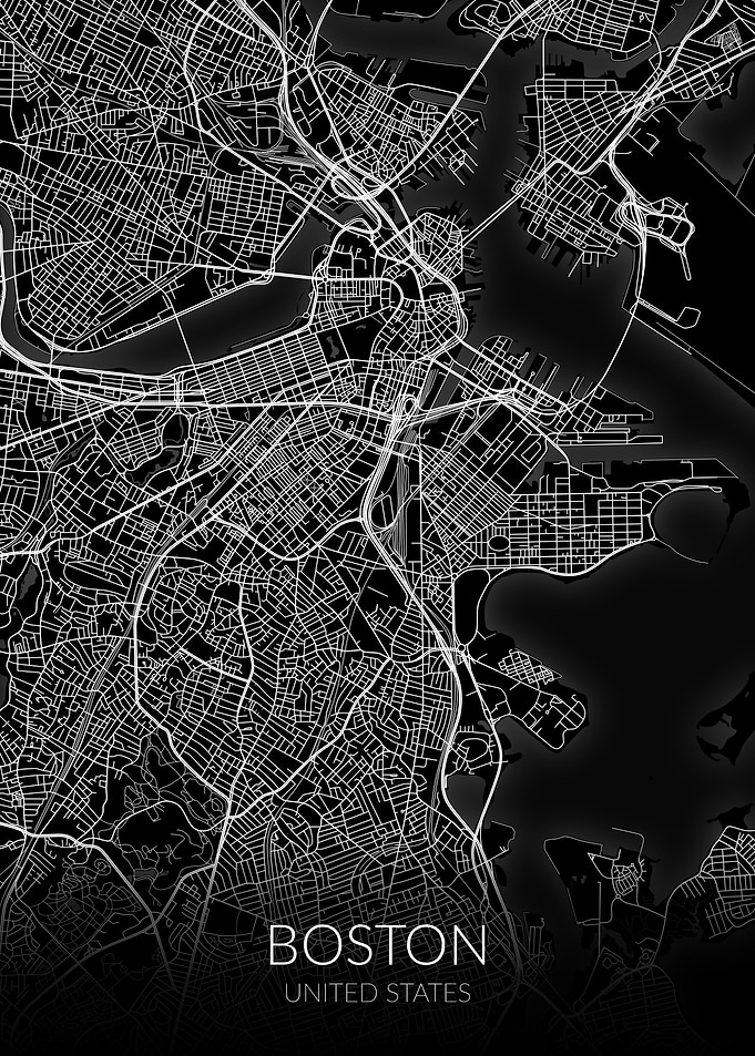 Boston Map Black