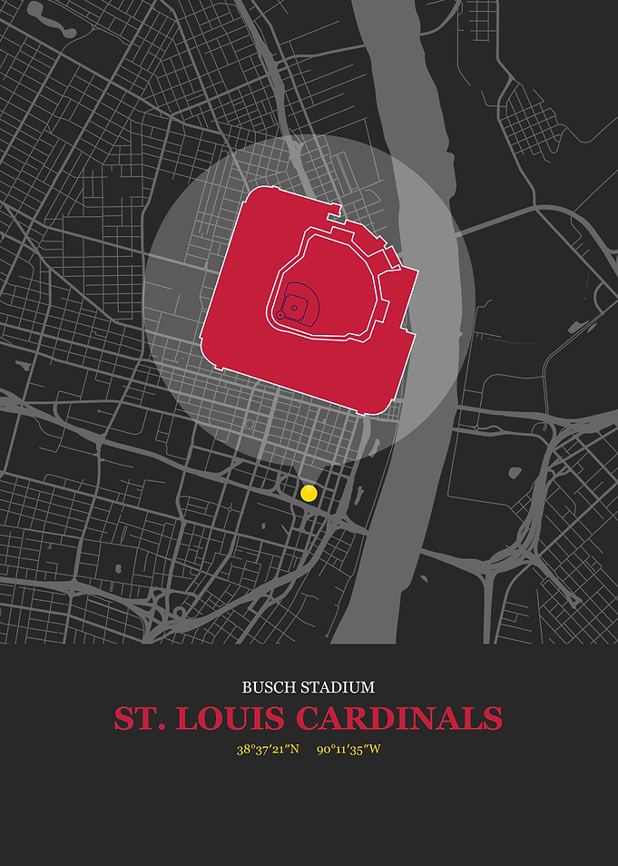 Busch Stadium Map Print