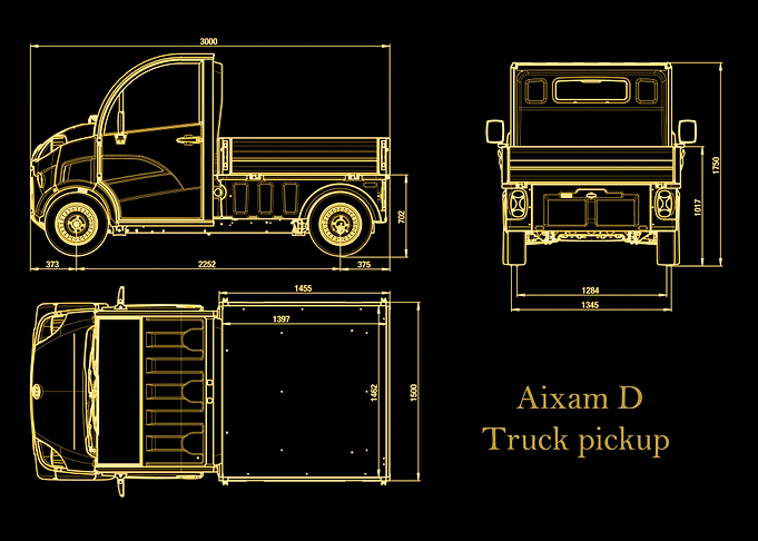 Aixam D Truck pickup gold