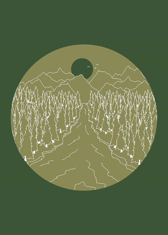 Minimal mountain landscape
