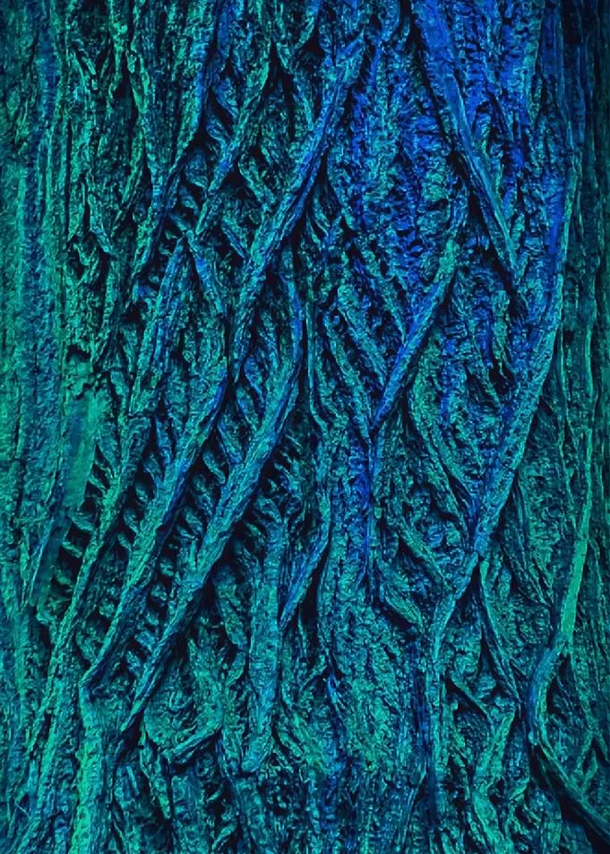 Blue turquoise Tree Trunk